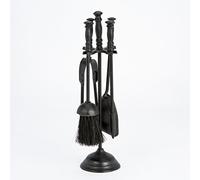 Inglenook 5pc Fireplace Companion Fireware Fire Tools Set in Black - With Brush, Coal Shovel, Poker And Pair Of Tongs by Inglenook EshopRetailLtd
