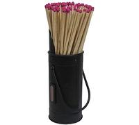 Inglenook Heavy Duty Safety Match Striker Pad Patch Holder Canister Box with Extra Long Matches (Black)