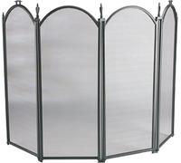 Inglenook Vintage Fire Screen Spark Guard Square Black Fireplace Safety Victorian Fireguard Hearth Guard Nursery (Black 4 Panel)