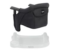 Inglesina Fast Table Chair - Black + Fast Dining Tray - Portable Baby High Chair - for Babies & Toddlers up to 37 lbs - Fits Tables 0.8'' to 3.5'' Thick - Compact & Easy to Use - Travel Bag Included