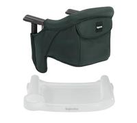 Inglesina Fast Table Hook On High Chair Booster Foldable and Portable Dining Seat with Storage Pocket for Babies and Infants to 36 Months, Dark Green