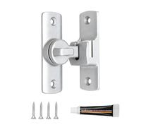 ingoodtle Flip Door Latch,90/180 Degree Sliding Barn Door Lock Silver