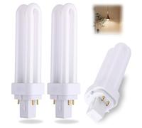 ingoodtle G24q-2 4 Pin Bathroom Light Bulbs 18W Compact Fluorescent Bulb | 3 Pack Warm White 2700K 1200LM PLC Energy Saving Light Bulbs 4-Pin CFL Lamp 2U Double Turn Tube Lamp for Bedroom Corridor