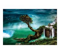 Ingooood- Jigsaw Puzzle 1000 Pieces- Fantasy Series- Home on The Waterfall Tree_IG-0649 Entertainment Toys for Adult Special Graduation or Birthday Gift Home Decor