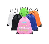 INGORINA Custom Drawstring Bag Backpack with Logo Customized Drawstring Bag Personalized Promotional Item Bulk Set 5/10/50/100pcs for Gym Sports Travel Pink