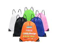 INGORINA Custom Drawstring Bag Backpack with Logo Customized Drawstring Bag Personalized Promotional Item Bulk Set 5/10/50/100pcs for Gym Sports Travel Orange