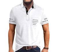 INGORINA Custom Polo Shirts for Men Casual Short Sleeve Personalized Tee Shirts Customized Golf Collared T Shirt with Pockets White XL