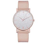 INGRAX Watches New Famous Luxury Ladies Rosy Gold Stars Quartz Watch Women Casual Metal Mesh Stainless Steel Watches for Women