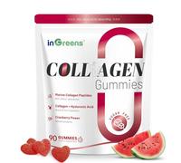 inGreens Collagen Gummies, 5000mg Hydrolyzed Marine Collagen, 90 Gummies | Collagen Peptides Gummies for Women, High Strength, Sugar Free, Type I, II, & III, Biotin, Vitamin C