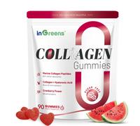 InGreens Collagen Gummies, 5000mg Hydrolyzed Marine Collagen, Collagen Peptides Gummies for Women, High Strength, Sugar Free, Type I, II, & III, Biot