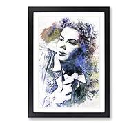 Ingrid Bergman in Abstract Framed Print | A2 Black Framed Wall Art | Ready to Hang | Abstract Fantasy Picture | Living Room Bedroom Lounge Office
