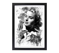 Ingrid Bergman V3 Framed Print | A2 Black Framed Wall Art | Ready to Hang | Modern Nature Picture | Living Room Bedroom Lounge Office