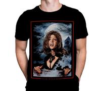 Ingrid Pitt Vampire Lovers Mens T-Shirt Gothic Horror Print, Black Cotton T-Shirt, Movie Poster Tee by Rick Melton