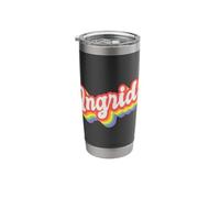 Ingrid Pride Month LGBTQ Rainbow Flag Name Personalised Stainless Steel Insulated Tumbler