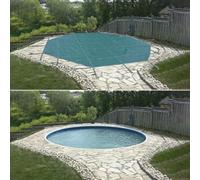 Inground Pool Cover with Anchors, Triple Stitched Reinforced Mesh for Winter Safety on Wooden or Concrete Pools