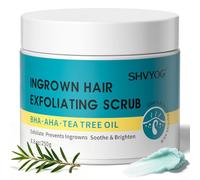 Ingrown Hair Exfoliating Scrub, with BHA, AHA, Niacinamide, Gently Buffs & Soothes Sensitive Skin, Reduces Appearance of Ingrown Hairs and Razor Bumps, Post-Shave Redness, for Women & Men - 250g