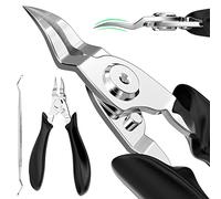 Ingrown Toenail Clippers(Upgrade), Steel Nail Clippers for Professional Podiatrist, Unique Long Handle Curved Blade Tool for Thick & Ingrown Nails, Suitable for Men, Women and Elderly-XIORRY