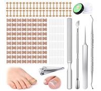 Ingrown Toenail Corrector,Ingrown Toenail Tool Kit Including Toe Nail Clippers,Treatment File And Toenail Correction Strips,Patch for Toe Pain Relief,Portable Toe Nail Nippers Set