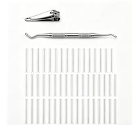 Ingrown Toenail Corrector Set, Painless Toenail Correction Kit with 30Pcs Toenail Fill Pads, Nail Clipper & Lifter, Universal Foot Care Pedicure Tools for Men and Women (Silver, 32pcs)