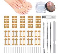 Ingrown Toenail Corrector Set with Correction Strips, Ingrown Toenail Removal Kit, Professional Ingrown Toenails Pedicure Tool Set (Silver)