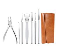 Ingrown Toenail Removal Kit, Pedicure Tools Kit Professional Knife Set Stainless Steel Ingrown Toenail Tool Foot Care Tools Nail Cuticle Remover, 7Pcs Set