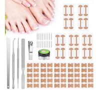 Ingrown Toenail Removal Kit with Ingrown Toenail Strips, Curved Toenails Corrector Patch, Nail File and Lifter Pedicure Tools for Women Man