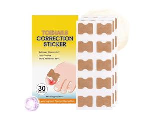 Ingrown Toenail Strips - Discomfort Relief Tapes, 30 Pieces Adhesive Toenail Curve Corrector for Home, Flexible Tension Component with Soft Adhesive, Foot Care Maintenance Tool for Personal Care