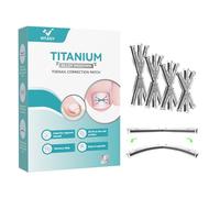 Ingrown Toenail Treatment Kit with Upgraded 6-Angle Shape,Titanium Alloy Ingrown Nail Corrector Tools with 4 Multi-Sizes,Ingrown Toe Nail Relief Remover Strips for Curved Toenail Quick Relief,8Pcs