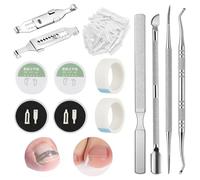 Ingrown Toenails Set, Corrector Pedicure Nail Clip Stainless Steel Foot Care Set Professional for Paronychia Ingrown Toenails