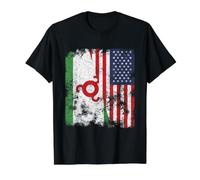 Ingushetia USA Flag Distressed - Half American Value Graphic T-Shirt, Men, Black, M