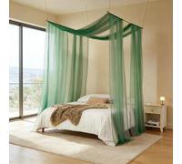 Ingzy 2-Panel Sheer Canopy Bed Curtains, 30"x236" Voile Drapes for Full/Queen/King Bed - Soft Breathable Fabric, Decorative Window Scarf, DIY Ascot Top Hanging for Bed or Window