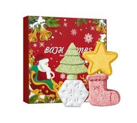 Ingzy Christmas Bath Bombs, 4pcs Bubble Bath Bombs Gifts Set, Christmas Trees, Snowflakes, Star, Socks Shape Bath Bomb, Xmas Stocking Fillers Gifts for Mum, Women, Her, Girls