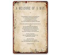 Ingzzaac A Measure of The Man Poem Wall Art Metal Tin Sign Poetry Posters for Room Prints Contemporary Decor Pictures Christmas Decorations Bedroom Hanging Plaque 8"x12"