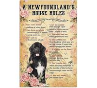 Ingzzaac A Newfoundland'S House Rules Aluminum Metal Signage for Home office Bar Club Kitchen Restaurant Wall Art Deco plaque 8"x12"