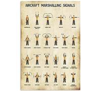 Ingzzaac Aircraft Marshalling Signals Knowledge Metal Tin Signs Home Bedroom People Cave Bathroom Living Room Cafe Kitchen Wall Decor Retro Print Poster Best Funny Gift Plaque 8"x12"