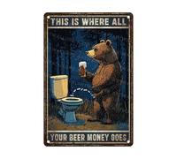 Ingzzaac Aluminium Tin Sign This Is Where All Your Beer Money Goes Beer Wall Decor For Home Bar Backyard Cafe Kitchen 12×8 Inch