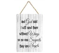 Ingzzaac And God Said I Will Send Them Without Wings So No One Suspects They Are Angels Hanging Sign Plaque Retro Metal Tin Sign 8X12 Inches