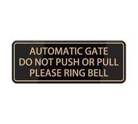 Ingzzaac Automatic Gate Do Not Push Or Pull Please Ring Bell Sign, Self Adhesive Sign For Front Door Or Wall Quick And Easy Installation Design For Your Home, Office, Public, Yard 4×16 Inch