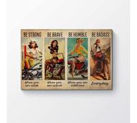 Ingzzaac Biker Girl Be Bad Ass Everyday Be Strong When You Are Weak Be Brave When You Are Victorious Retro Metal Tin Sign 8X12 Inches