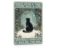 Ingzzaac Black Cat Decor Cat Poster Catio Accessories Cool Cat Themed Gifts For Cat Lovers Women Office Cottage Core Room Wall Decor Signes Retro Metal Tin Sign 8X12 Inches
