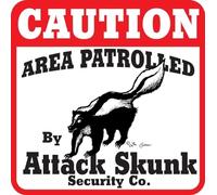 Ingzzaac Caution Attack Skunk Sign Metal Tin Sign 12x12 inches