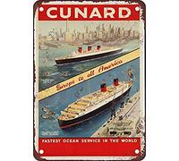 Ingzzaac Cunard Queen Mary And Elizabeth Outdoordoor Sign Outdoor Courtyard Decoration Sign 8X12 Inch