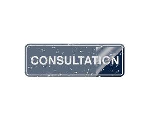 Ingzzaac Custom Metal Tin Sign With Consultation Text Self Adhesive Wall Decal Motivational Office Decor For Desk Home Business Professional Space 4×16 Inch