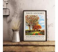 Ingzzaac David Hockney Exhibition Poster Supreme Quality Autumn Wall Decor Funny Gift Metal Signs 8X12 Inch