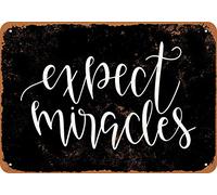 Ingzzaac Expect Miracles Funny Vintage Metal Sign Poster 8X12 Inches