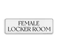 Ingzzaac Female Locker Room Sign Thick Metal Tin Self-Adhesive Modern Design Sign Easy To Install 4×16 Inch