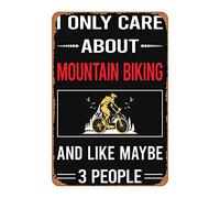 Ingzzaac Funny 3 People Mountain Biking Mtb Metal Signs Vintage Bar Kitchen Garden Man Cave Restaurant Bathroom Gift Retro Metal Tin Sign 8X12 Inches