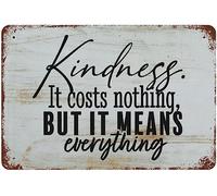 Ingzzaac Funny Metal Tin Sign Kindness It Costs Nothing But It Means Everything Motivational Quotes Sign Bible Inspirational Saying Wall Art Decor Metal Sign Plaque Poster 8X12 Inches
