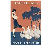 Ingzzaac Girl And She Lived Happily Ever After Duck Signsignsaluminumfor Kitchen Home Office Bar Cafe Decor Funny Vintage Metal Sign Poster 8X12 Inches