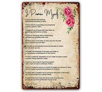 Ingzzaac I Promise Myself Poem Wall Art Metal Tin Sign Poetry Posters and Prints on Artwork for Bedroom Vertical Decorative Paintings Picture Gifts Decorations 8"x12"